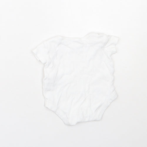 F&F Baby White  Cotton Babygrow One-Piece Size Newborn  Snap - 0-1 Months