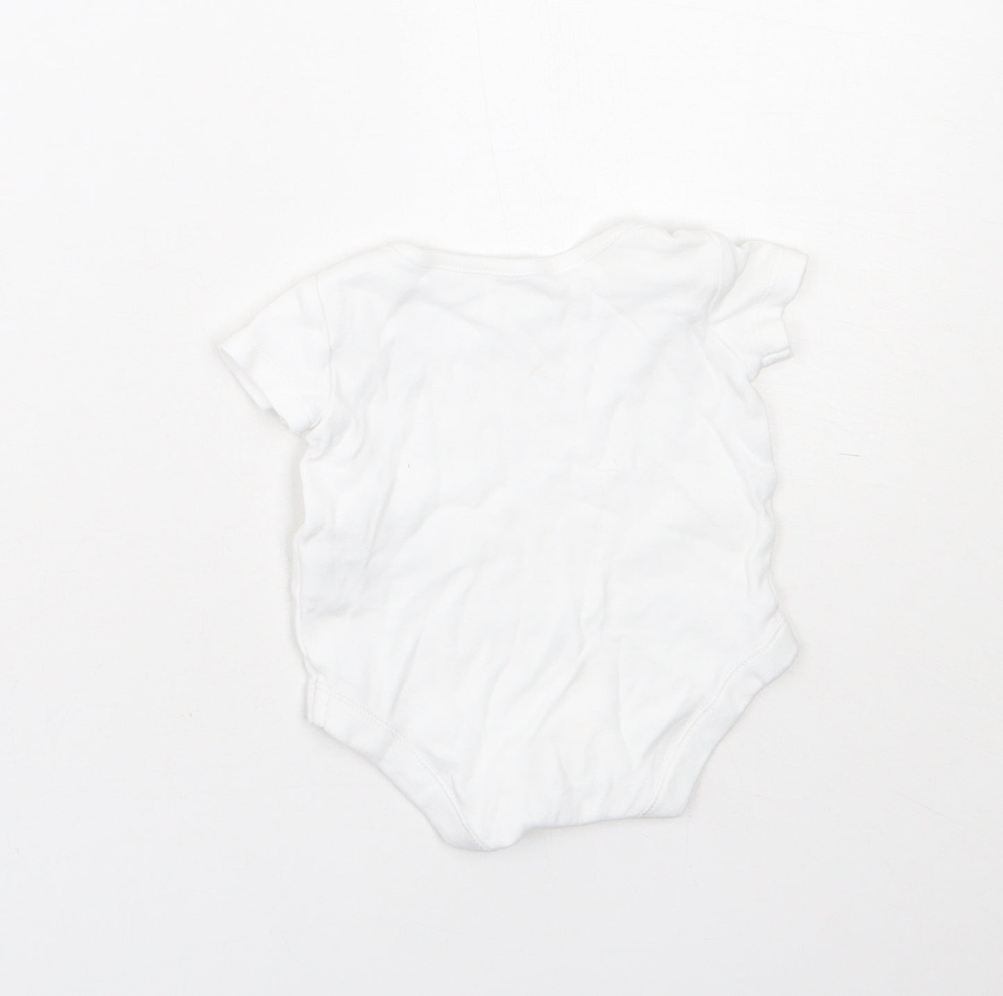 F&F Baby White  Cotton Babygrow One-Piece Size Newborn  Snap - 0-1 Months