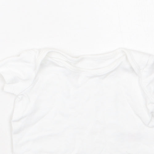 F&F Baby White  Cotton Babygrow One-Piece Size Newborn  Snap - 0-1 Months
