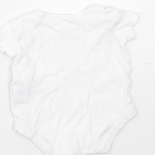 F&F Baby White  Cotton Babygrow One-Piece Size Newborn  Snap - 0-1 Months