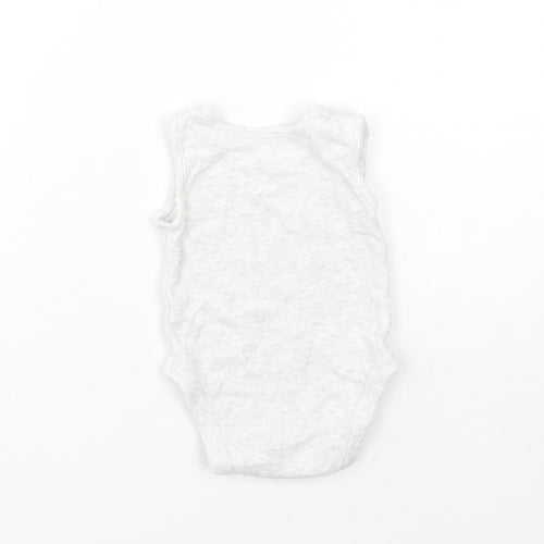 George Baby Grey  Cotton Babygrow One-Piece Size 3-6 Months  Snap