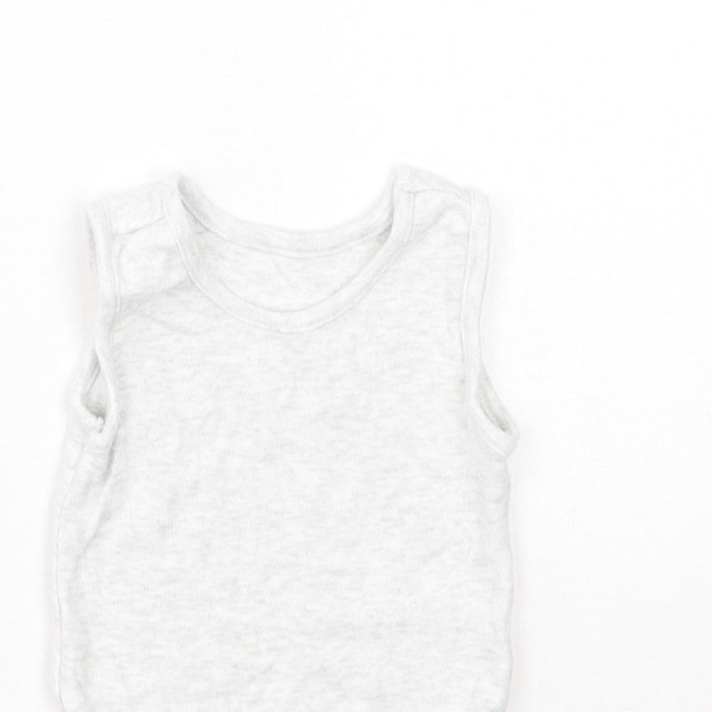 George Baby Grey  Cotton Babygrow One-Piece Size 3-6 Months  Snap