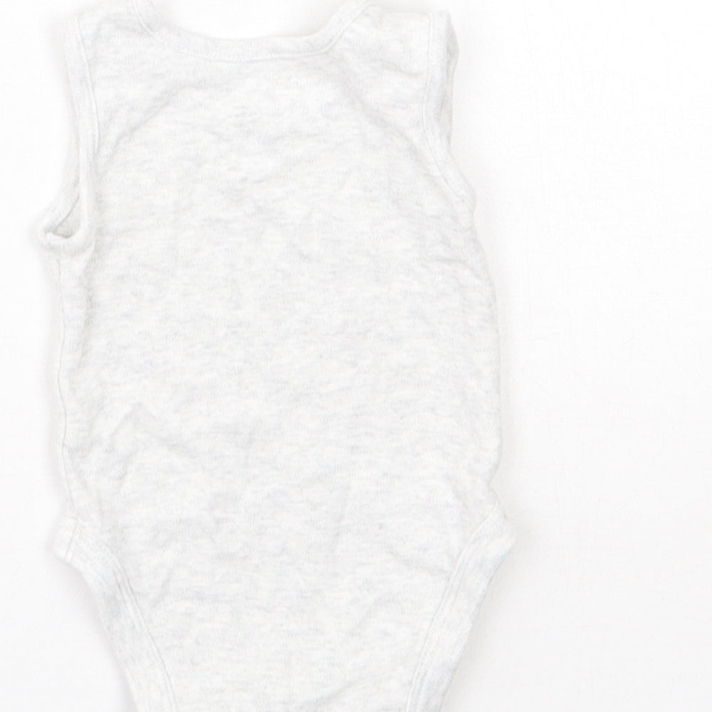 George Baby Grey  Cotton Babygrow One-Piece Size 3-6 Months  Snap