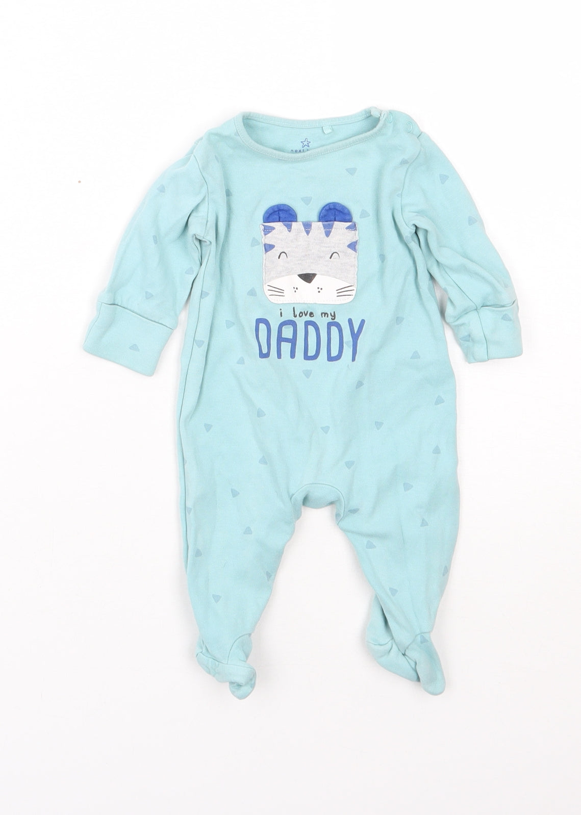 NEXT Baby Blue Spotted Cotton Babygrow One-Piece Size 0-3 Months   - Love Dad