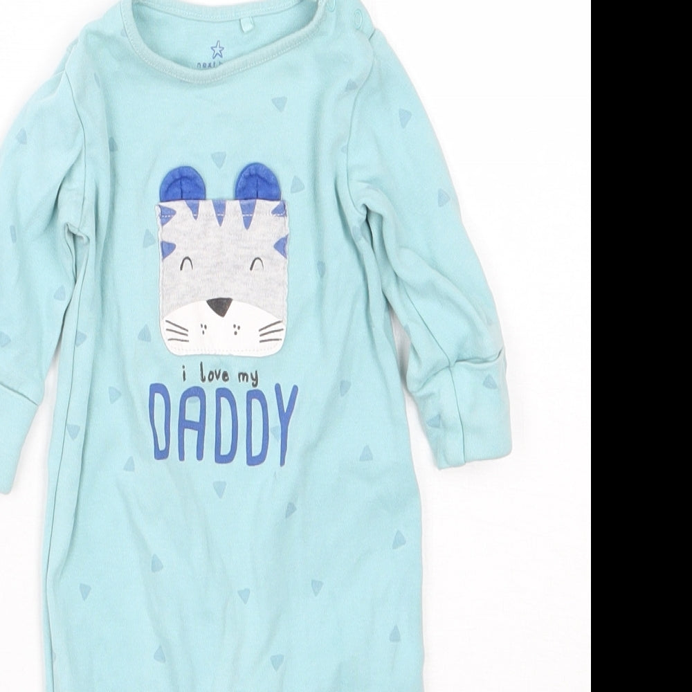NEXT Baby Blue Spotted Cotton Babygrow One-Piece Size 0-3 Months   - Love Dad