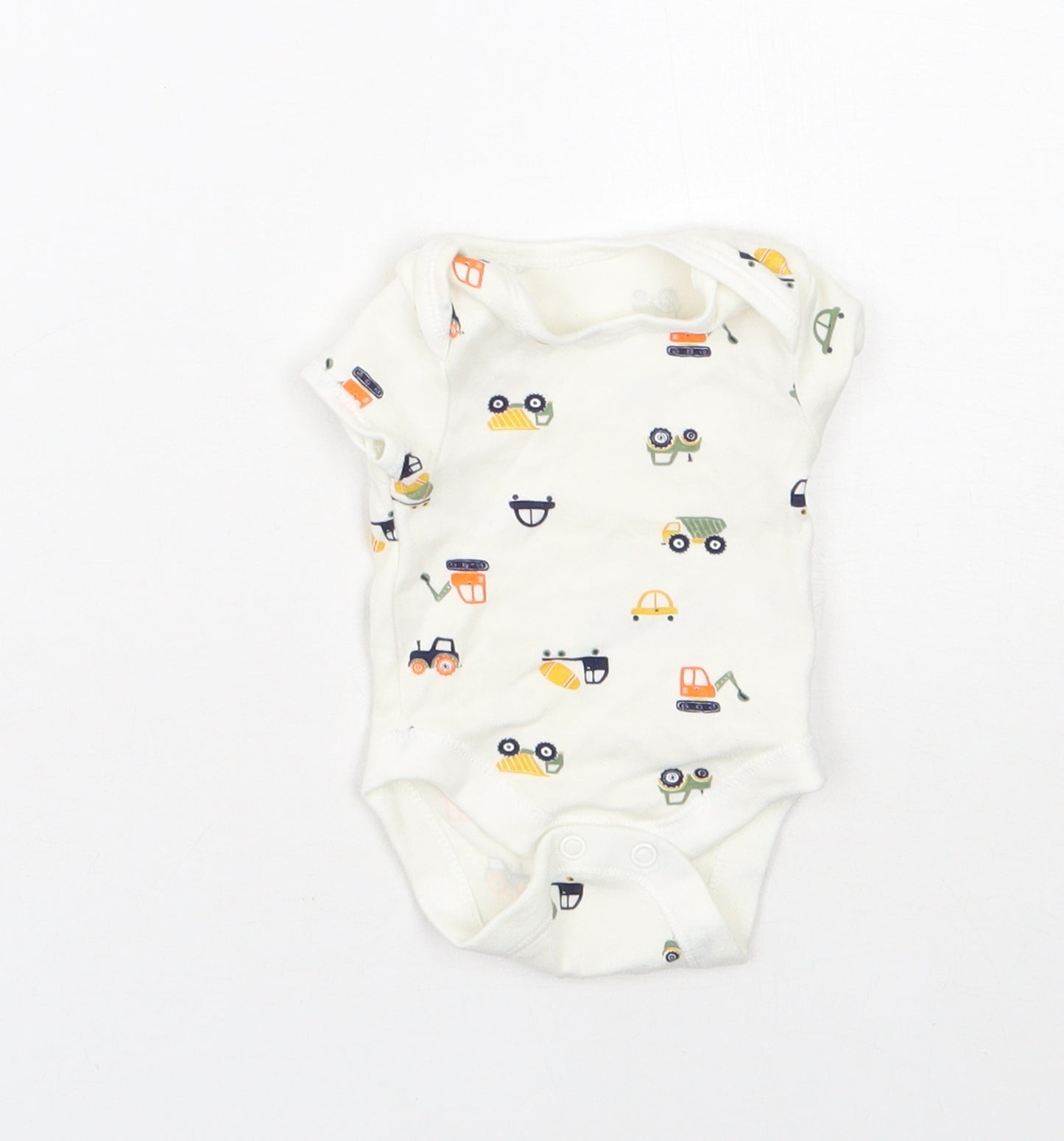 Primark Baby White Spotted Cotton Babygrow One-Piece Size Newborn   - 3.4kg Newborn