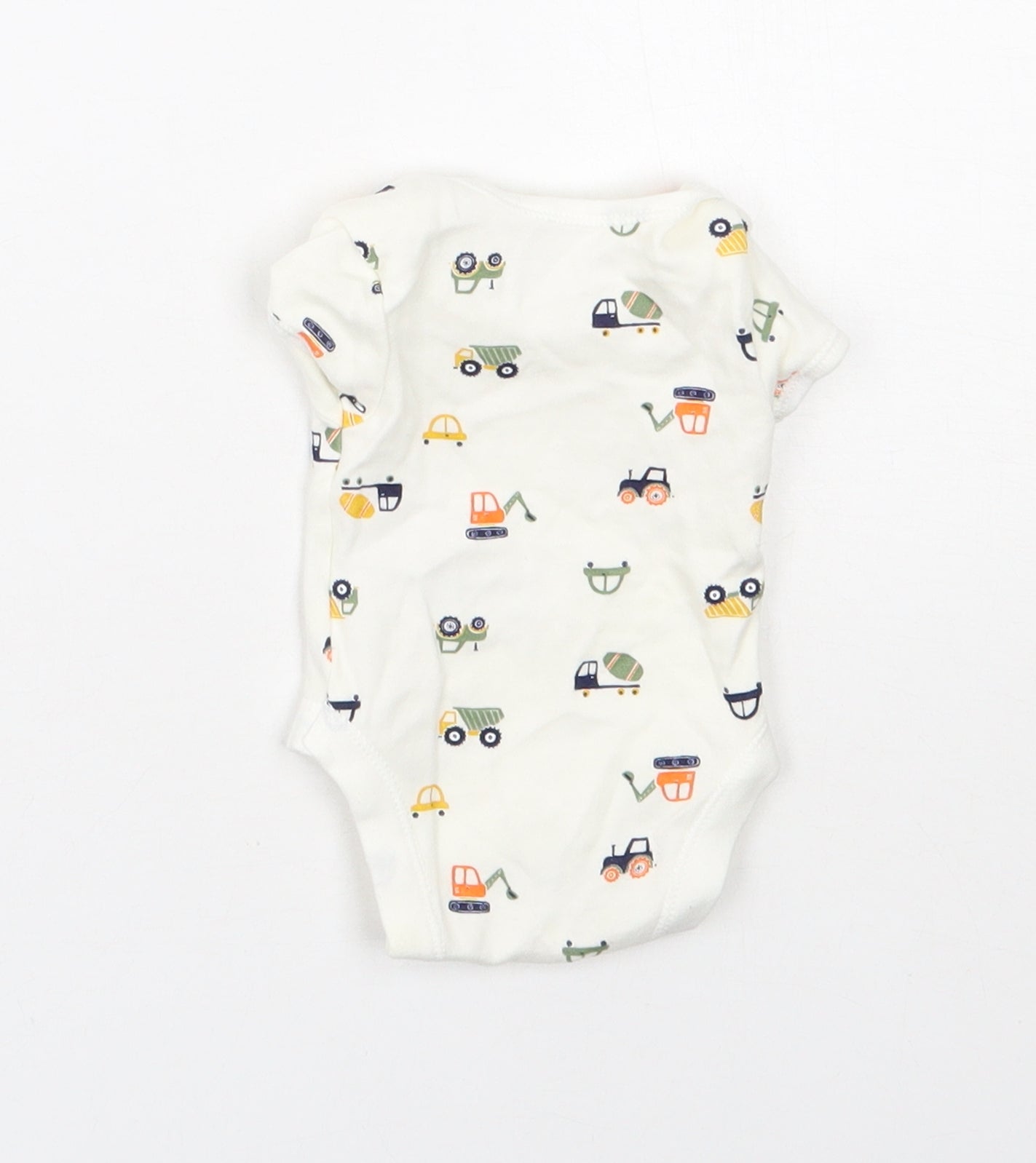 Primark Baby White Spotted Cotton Babygrow One-Piece Size Newborn   - 3.4kg Newborn