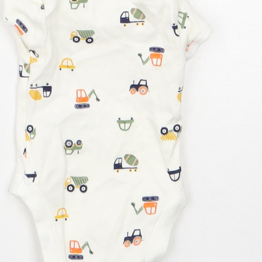 Primark Baby White Spotted Cotton Babygrow One-Piece Size Newborn   - 3.4kg Newborn