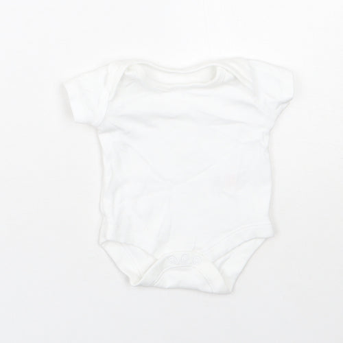 F&F Baby White  Cotton Babygrow One-Piece Size Newborn