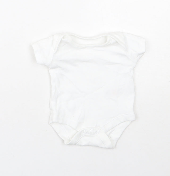 F&F Baby White Cotton Babygrow One-Piece Size Newborn