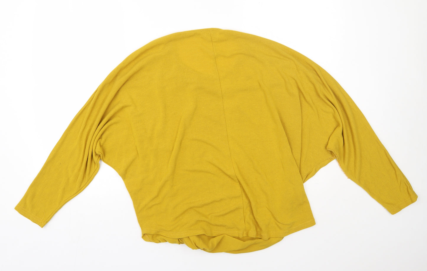 Blue Vanilla Womens Yellow Round Neck  Viscose Pullover Jumper Size M