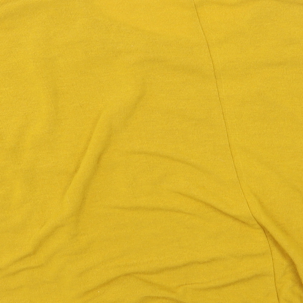 Blue Vanilla Womens Yellow Round Neck  Viscose Pullover Jumper Size M