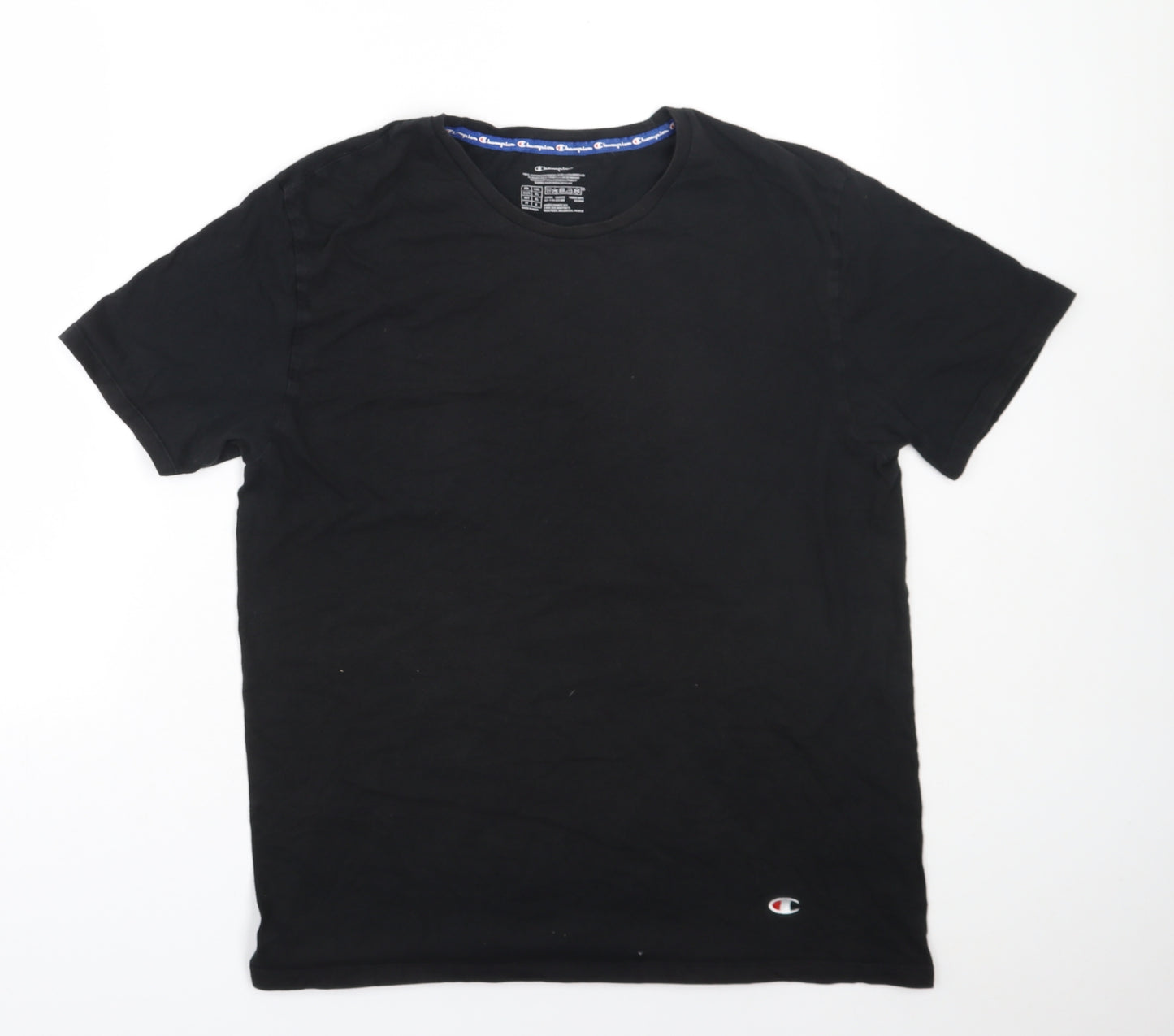 Champion Womens Black  Cotton Basic T-Shirt Size XL Round Neck