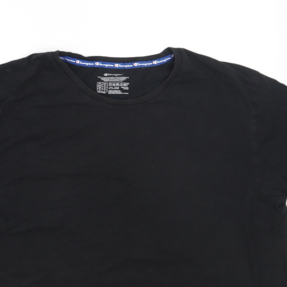 Champion Womens Black  Cotton Basic T-Shirt Size XL Round Neck