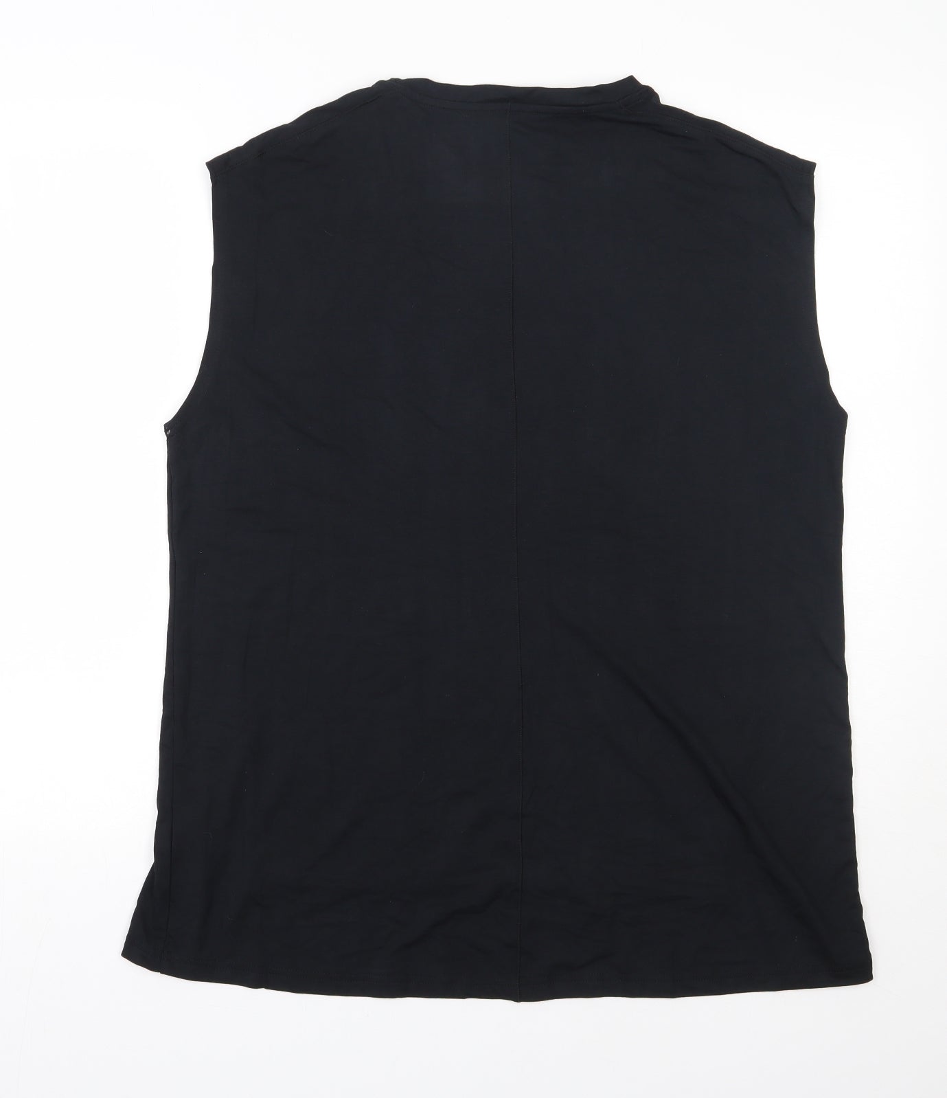 Crane Mens Black  Polyester Basic Tank Size L Round Neck