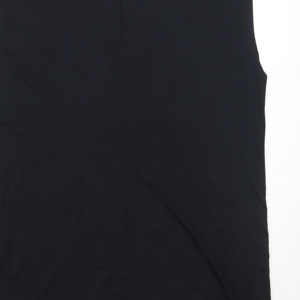 Crane Mens Black  Polyester Basic Tank Size L Round Neck