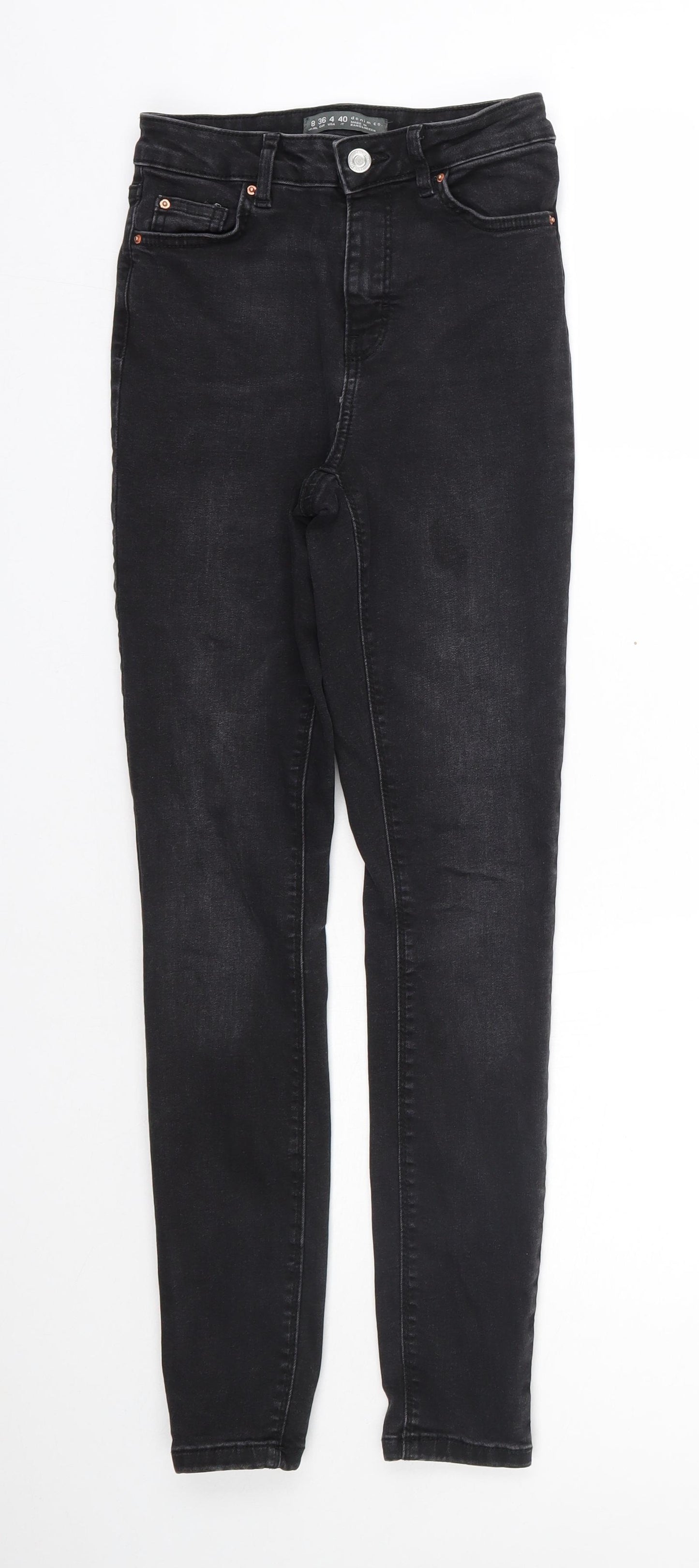 Primark Womens Black  Cotton Skinny Jeans Size 8 L27 in Regular