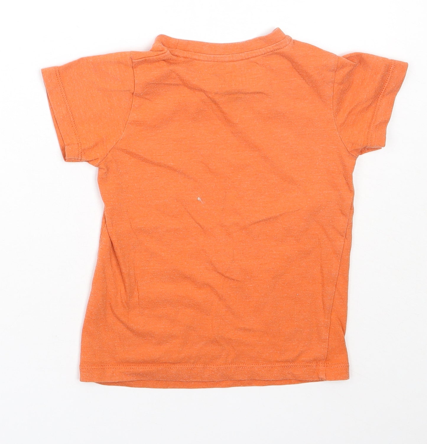 Matalan Boys Orange  Polyester Basic T-Shirt Size 4 Years Round Neck  - Dinosaur
