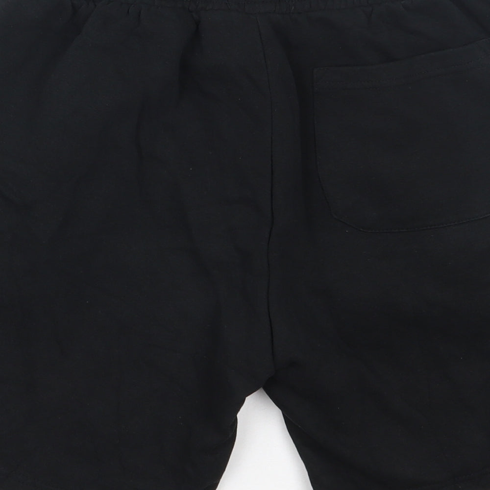 Brave Soul Mens Black  Cotton Sweat Shorts Size M L7 in Regular