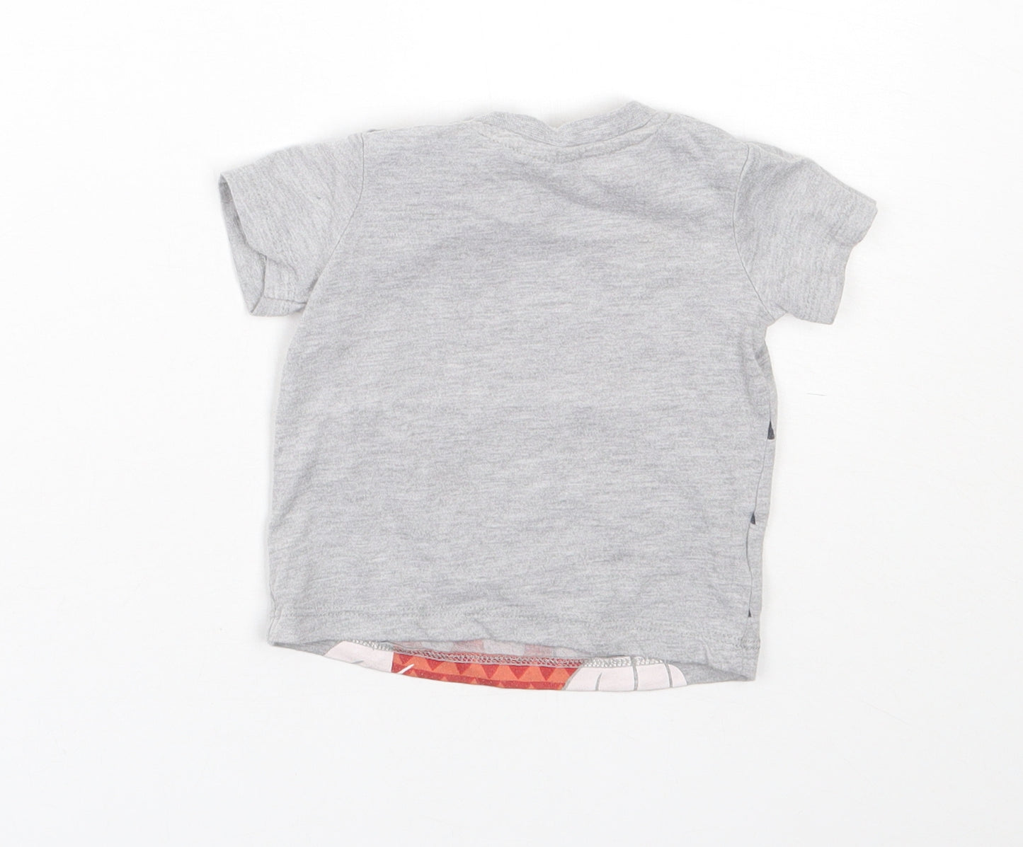 Disney Baby Grey  Cotton Basic T-Shirt Size 6-9 Months Round Neck  - Mickey Mouse