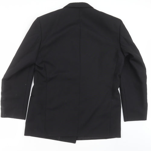 Moss Bros Mens Black  Polyester Jacket Suit Jacket Size 42