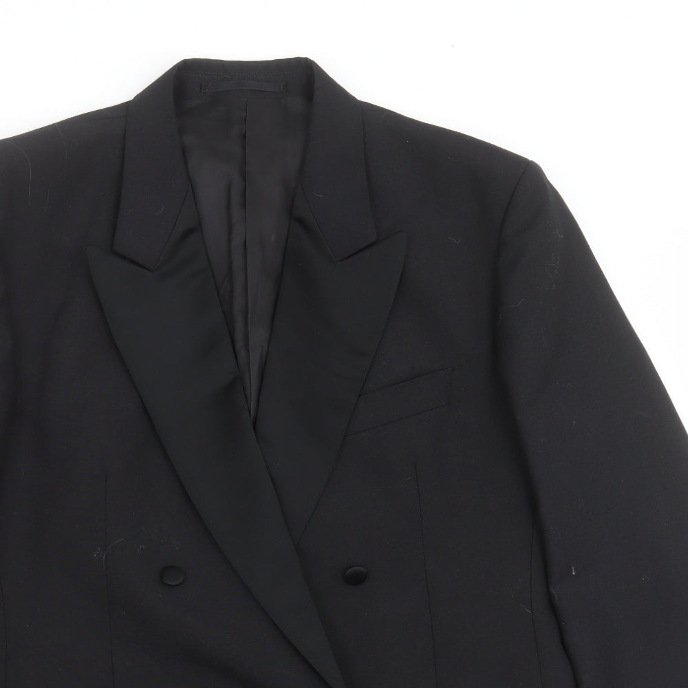 Moss Bros Mens Black  Polyester Jacket Suit Jacket Size 42