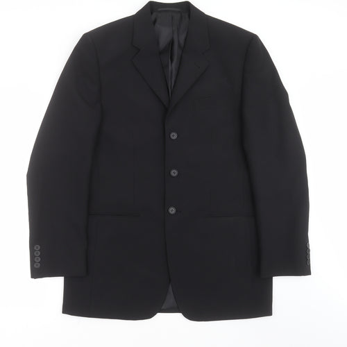 George Mens Black  Polyester Jacket Suit Jacket Size 38
