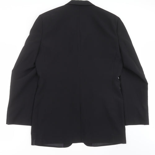 George Mens Black  Polyester Jacket Suit Jacket Size 38
