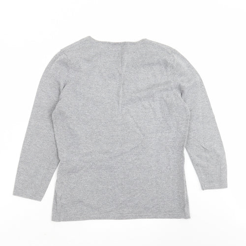 Principles Womens Grey V-Neck  Viscose Pullover Jumper Size 14