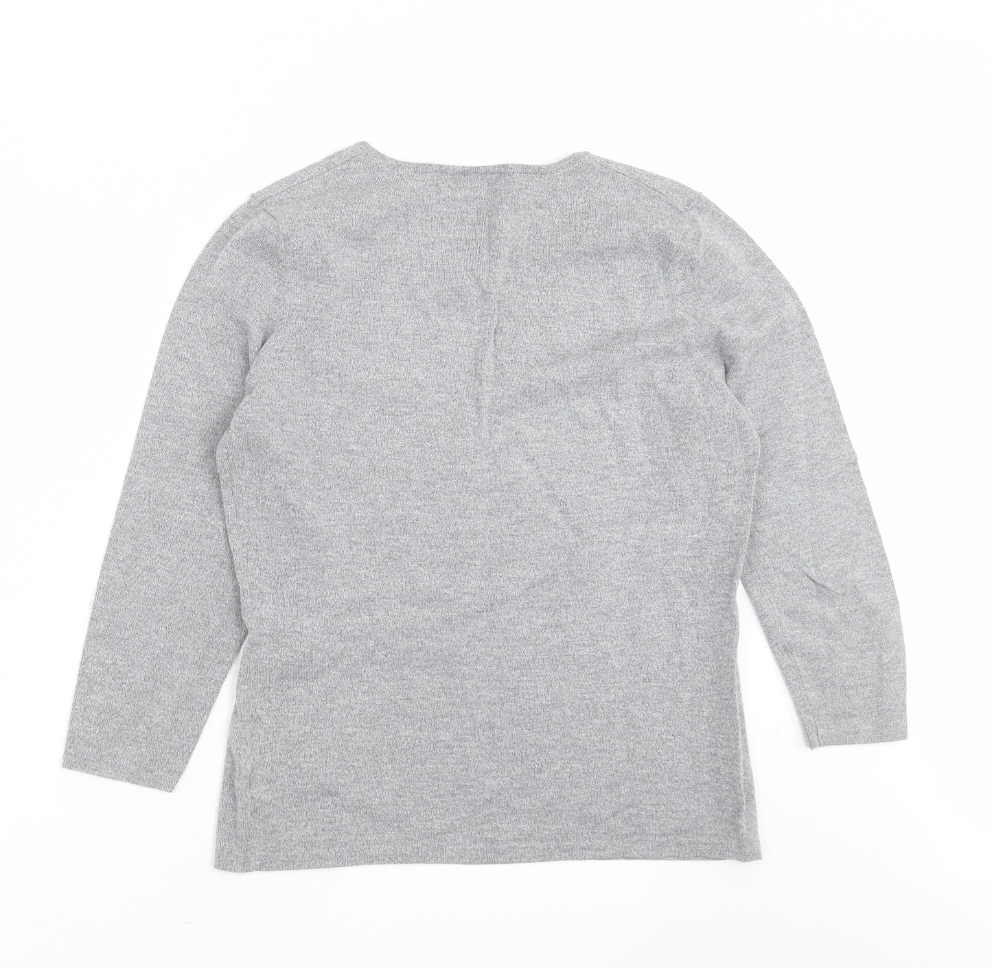 Principles Womens Grey V-Neck  Viscose Pullover Jumper Size 14