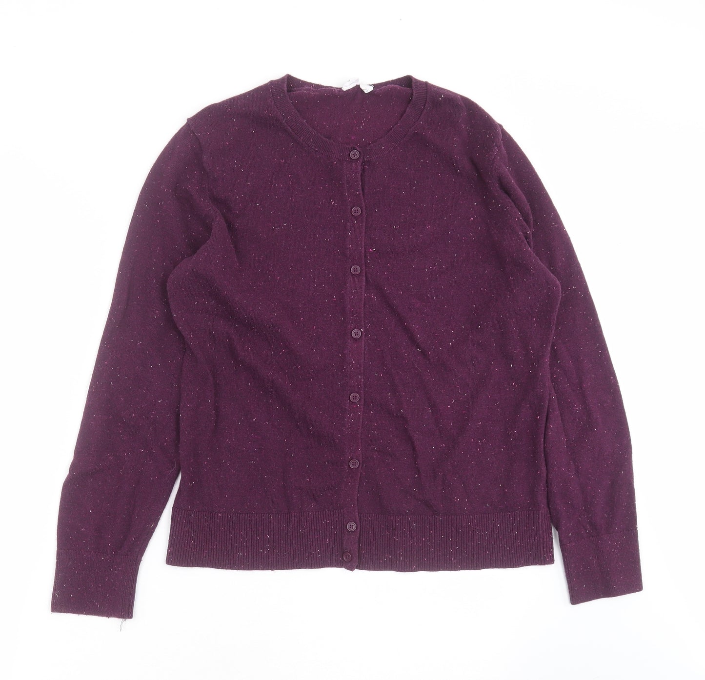 Gap Womens Purple Round Neck  Cotton Cardigan Jumper Size L