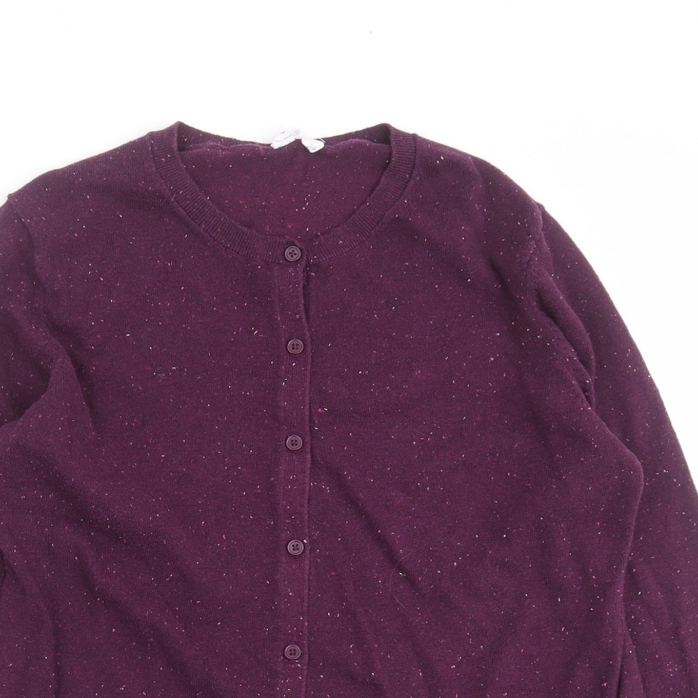 Gap Womens Purple Round Neck  Cotton Cardigan Jumper Size L