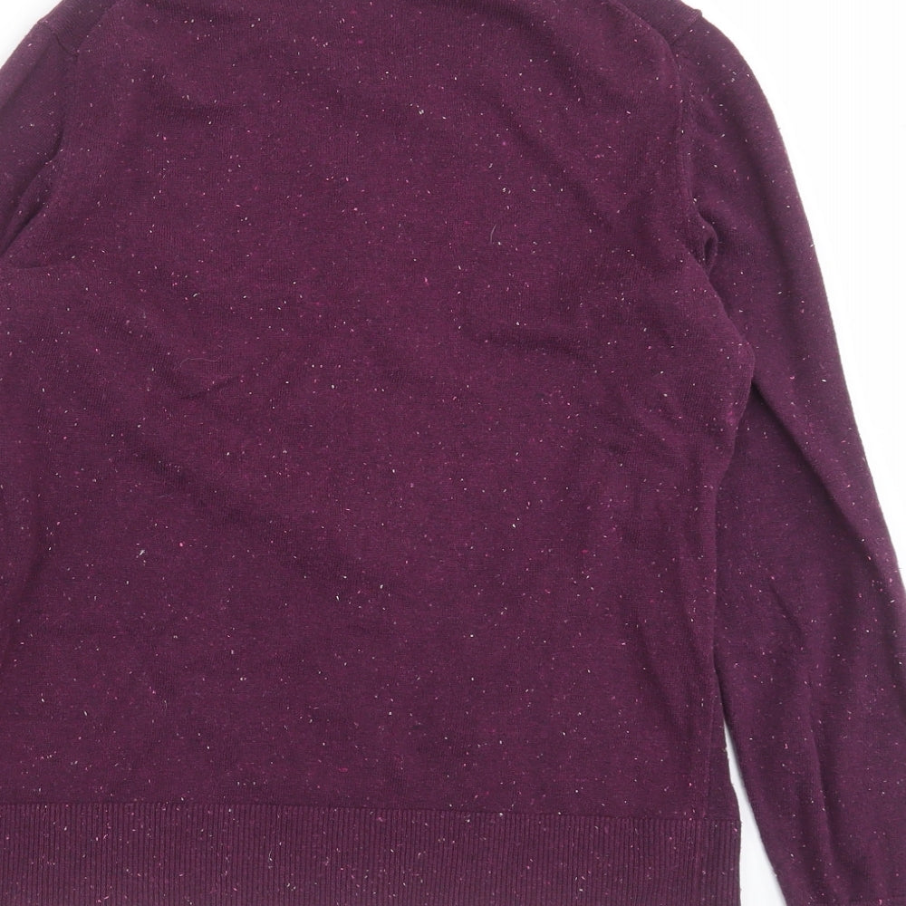 Gap Womens Purple Round Neck  Cotton Cardigan Jumper Size L