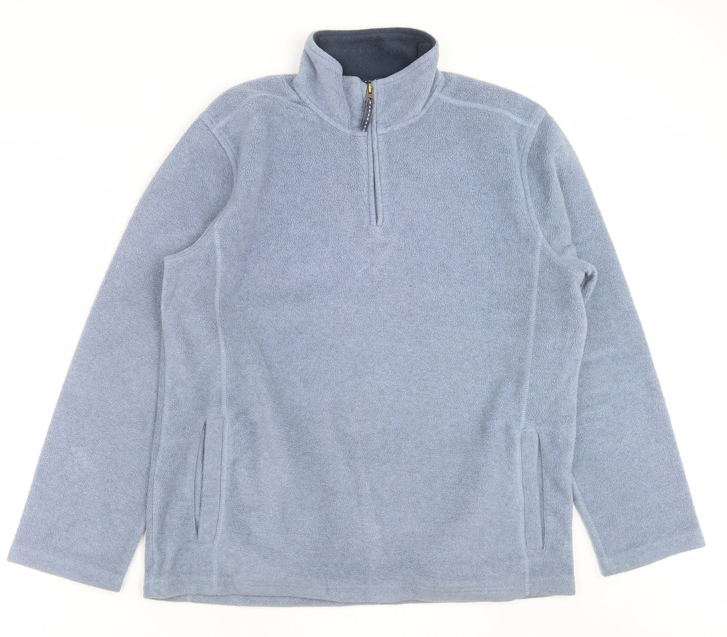 TU Mens Blue High Neck  Polyester Pullover Jumper Size M