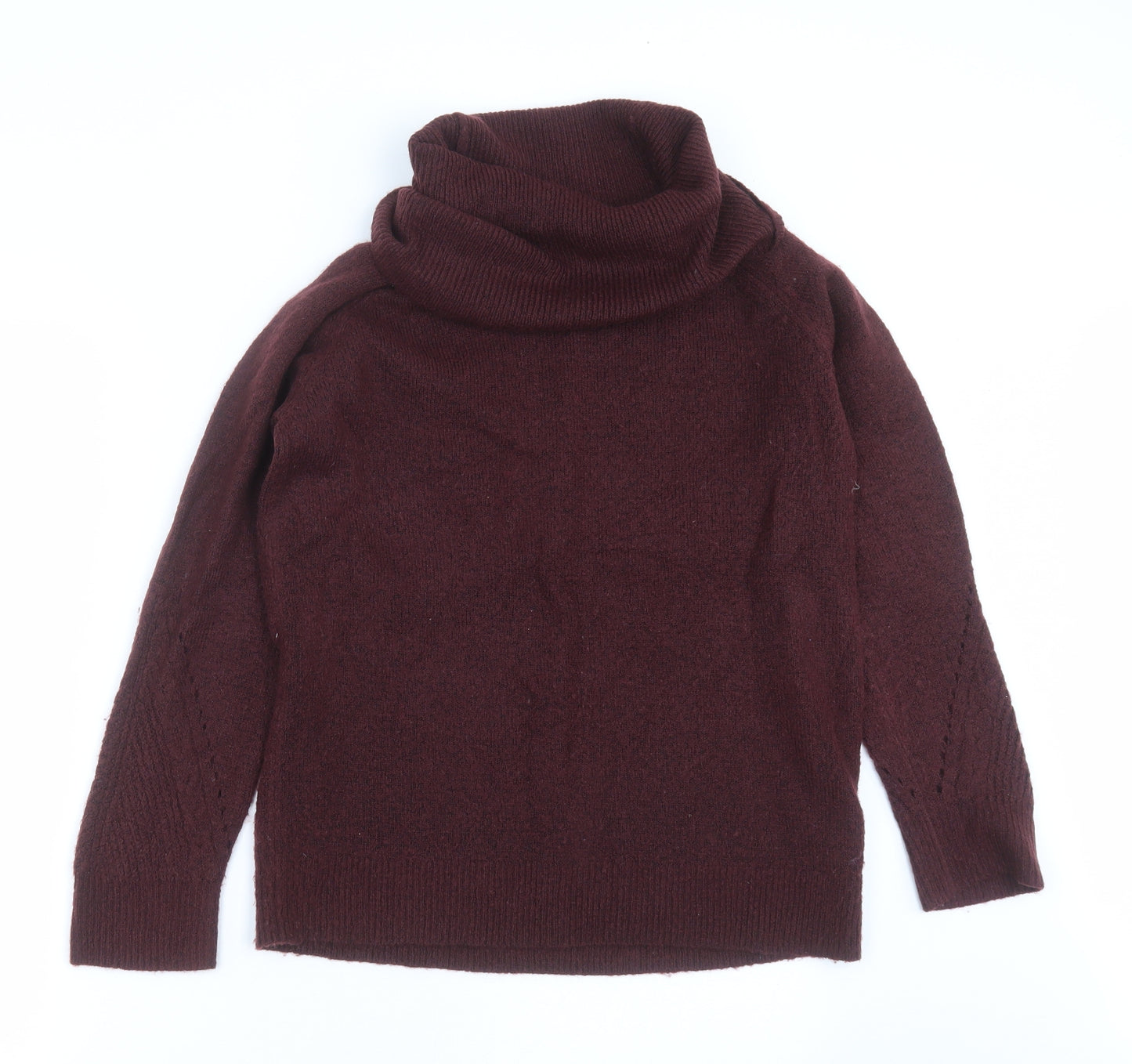 Dorothy Perkins Womens Purple Roll Neck  Acrylic Pullover Jumper Size 12   - burgundy