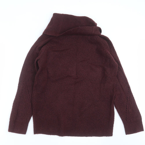 Dorothy Perkins Womens Purple Roll Neck  Acrylic Pullover Jumper Size 12   - burgundy