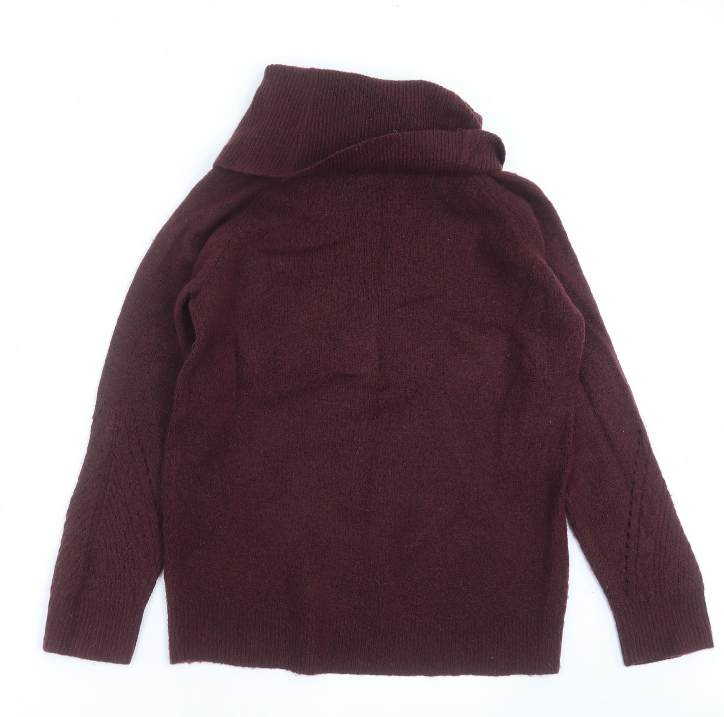 Dorothy Perkins Womens Purple Roll Neck  Acrylic Pullover Jumper Size 12   - burgundy