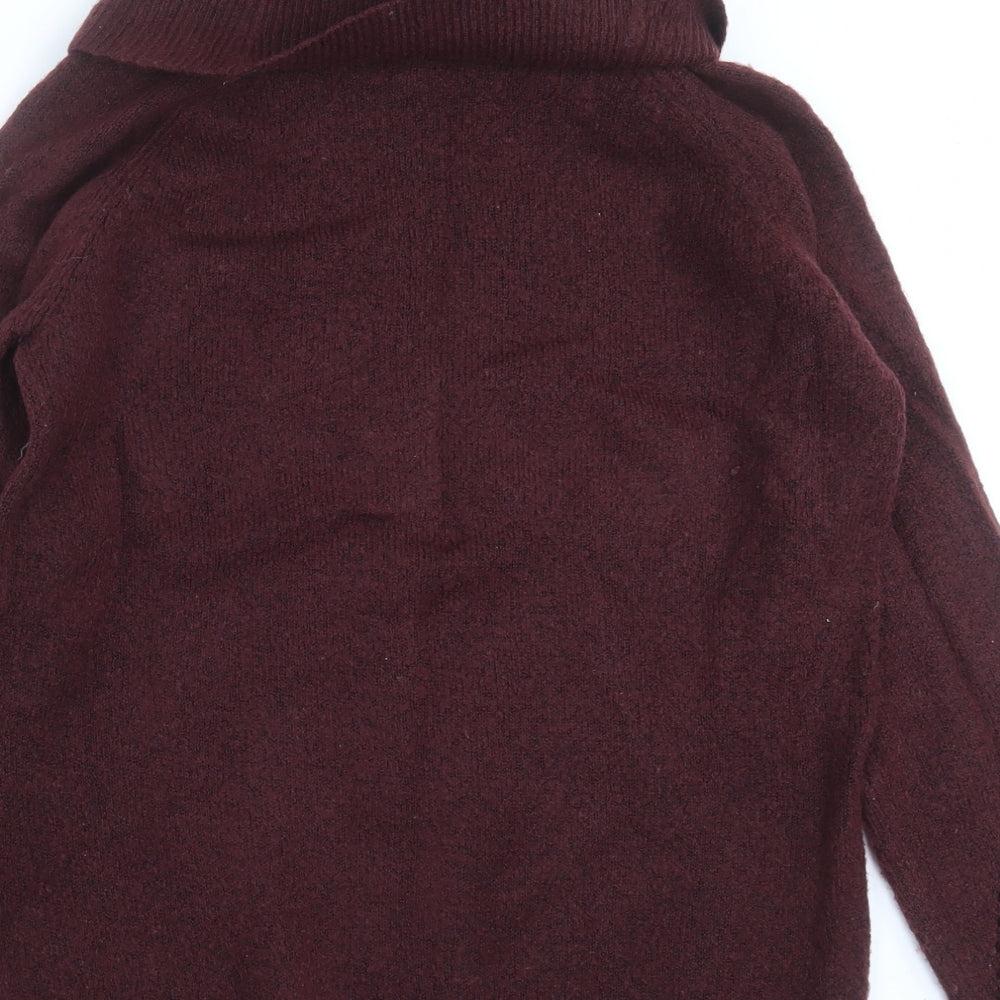 Dorothy Perkins Womens Purple Roll Neck  Acrylic Pullover Jumper Size 12   - burgundy