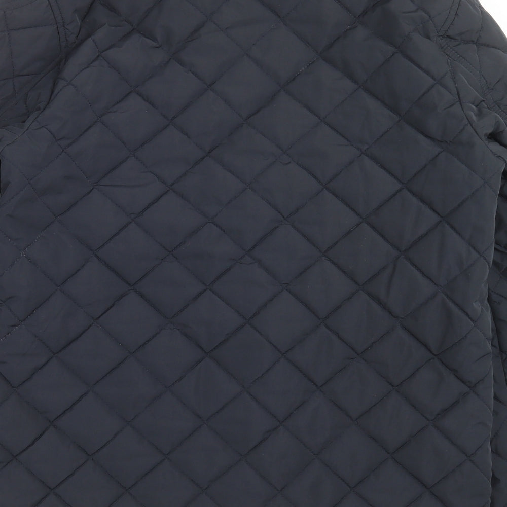 NEXT Mens Blue Argyle/Diamond  Quilted Jacket Size M  Zip