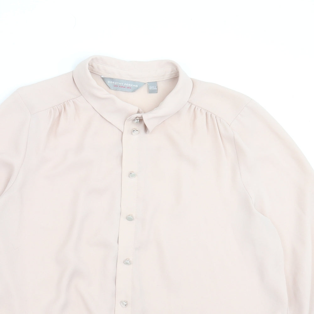 Dorothy Perkins Womens Pink  Polyester Basic Blouse Size 12 Collared
