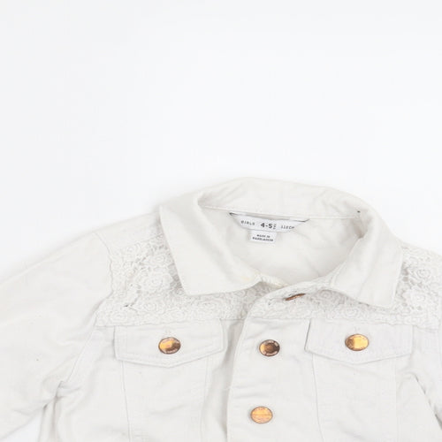 Primark Girls White   Jacket  Size 4-5 Years  Button