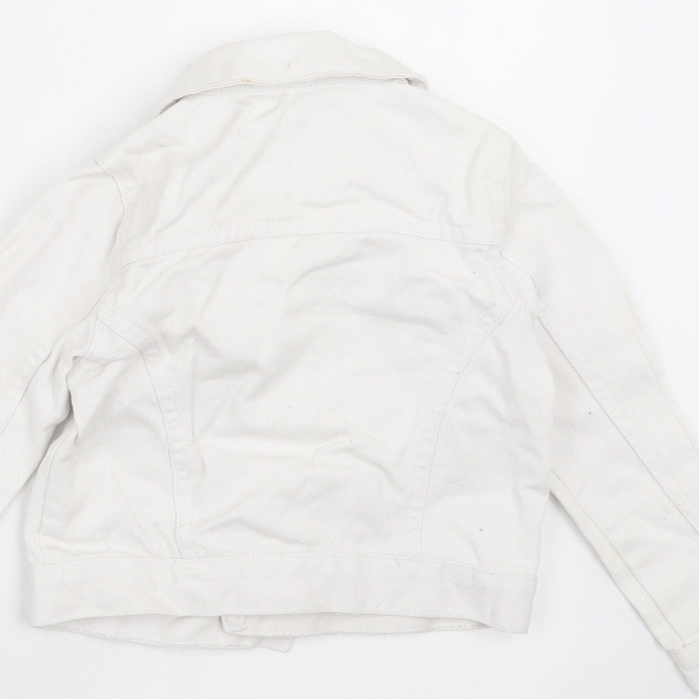 Primark Girls White   Jacket  Size 4-5 Years  Button