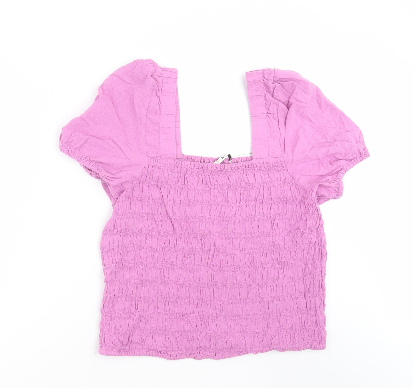 TU Womens Purple Striped Cotton Basic Blouse Size 20 Square Neck