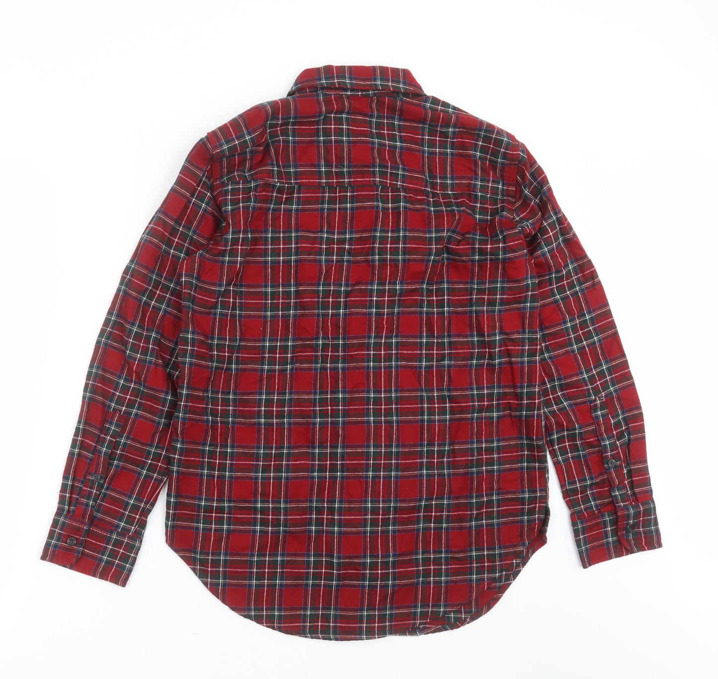 Abercrombie & Fitch Mens Red Plaid Viscose  Button-Up Size S Collared Button