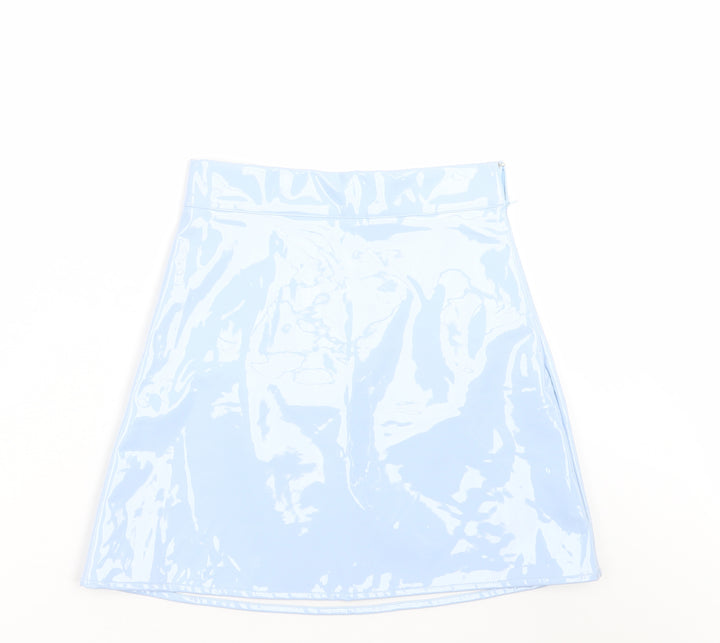 egrels Womens Blue Polyester A-Line Skirt Size S
