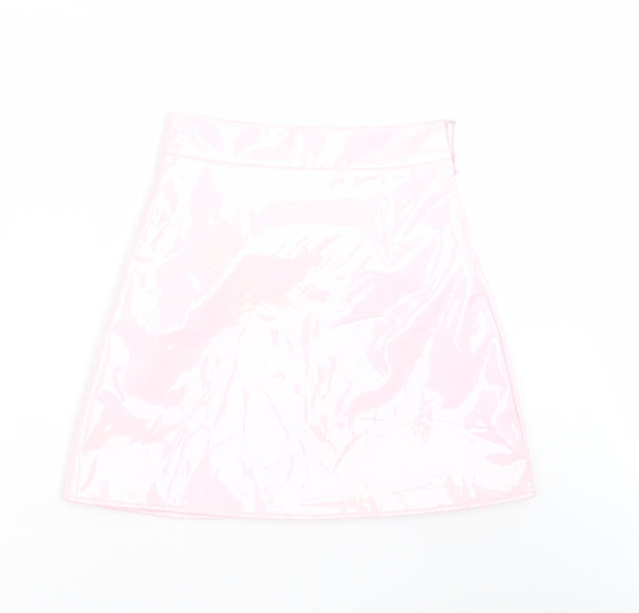 egrels Womens Pink  Polyester A-Line Skirt Size S
