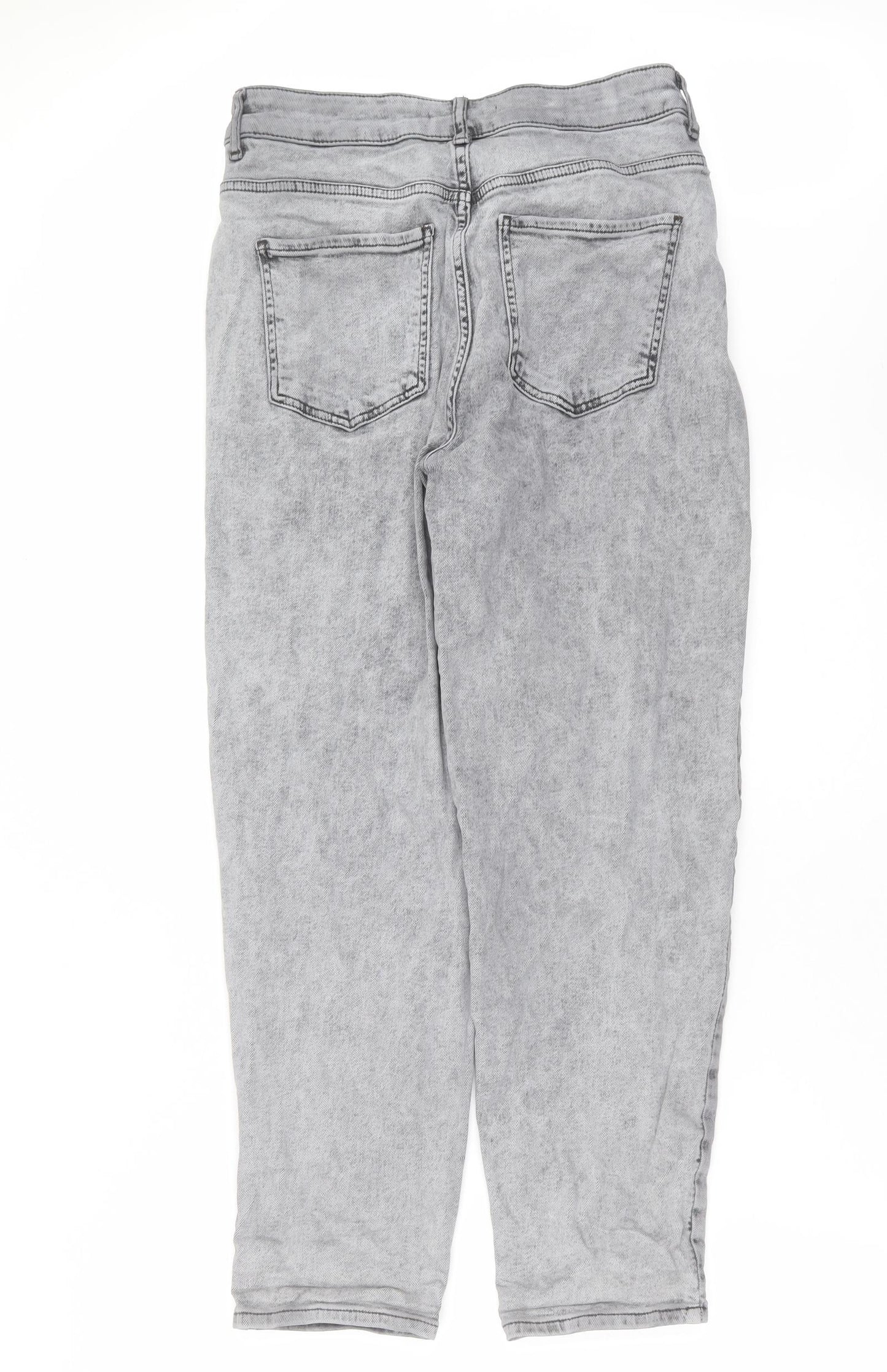 George Womens Grey  Cotton Mom Jeans Size 16 L28 in Regular Zip