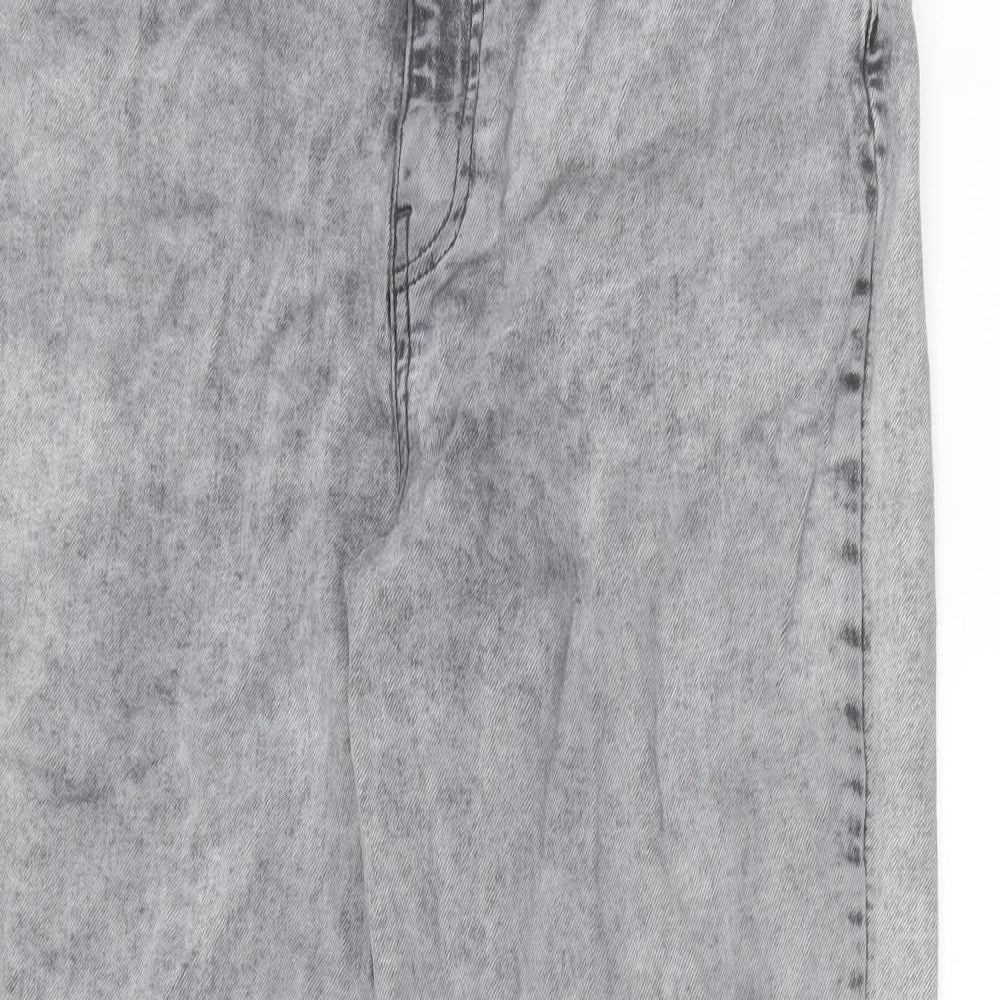 George Womens Grey  Cotton Mom Jeans Size 16 L28 in Regular Zip