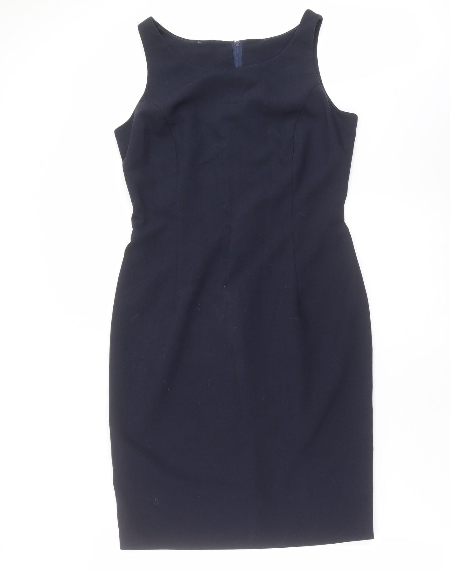 Preworn Womens Blue  Polyester Shift  Size 10  Round Neck