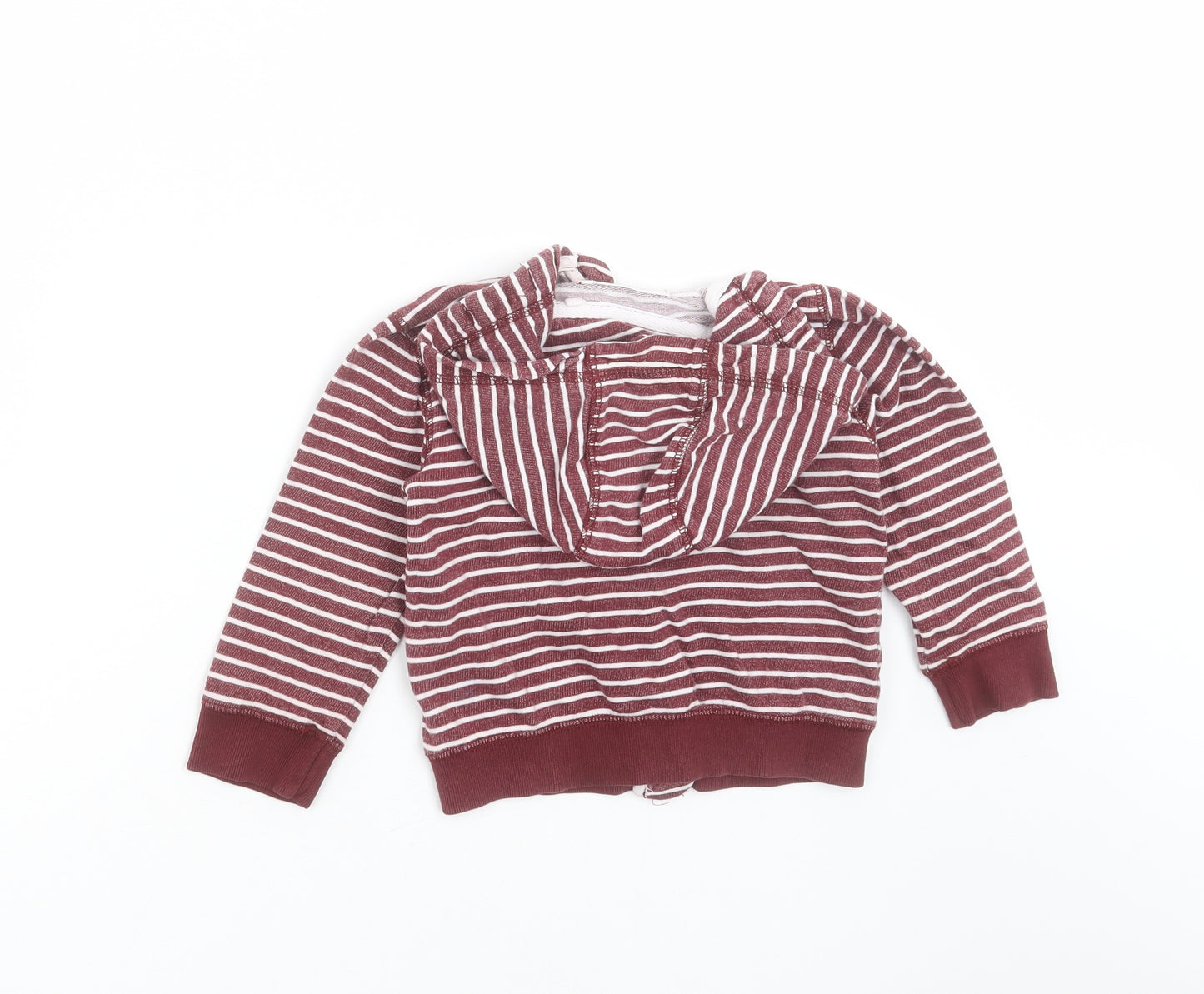 NEXT Boys Purple Striped Cotton Full Zip Hoodie Size 2-3 Years  Zip